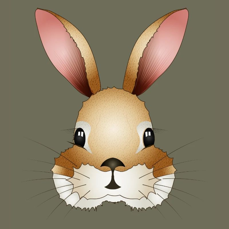 Hand-drawn rabbit head