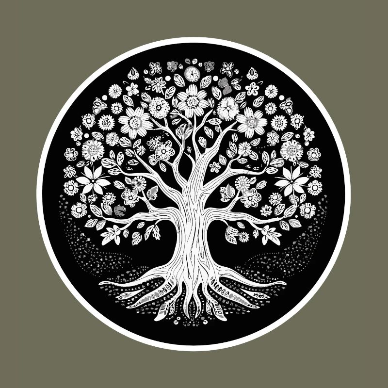 Arbre à racines de fleurs