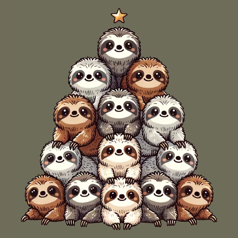 Sloth Christmas Tree Pattern
