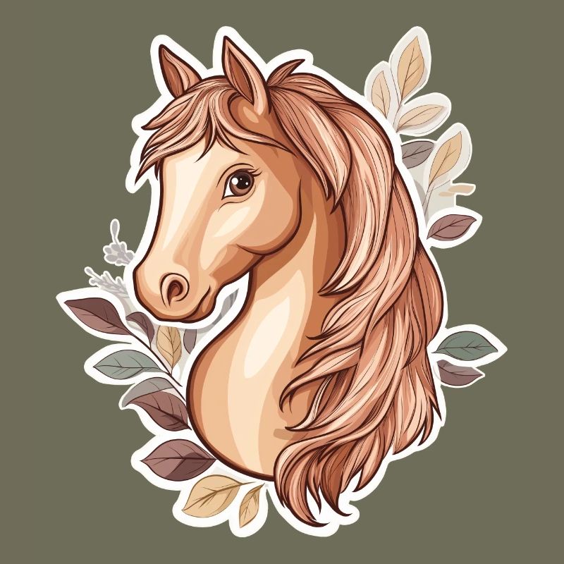 Pferd Herbstblätter