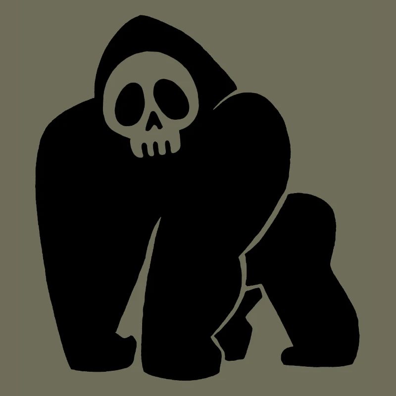 Black Gorilla Skull