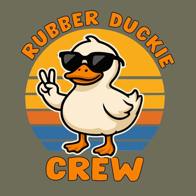 Canard en Mode Cool avec Rayures de Couleurs