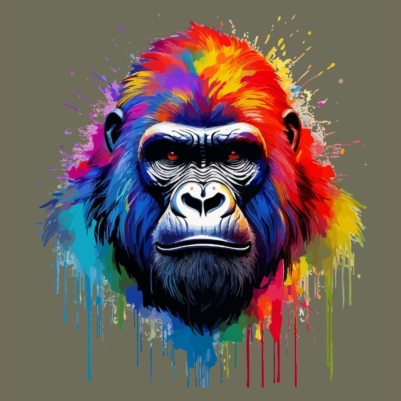 Regenbogen-Gorilla Kunst-Splash