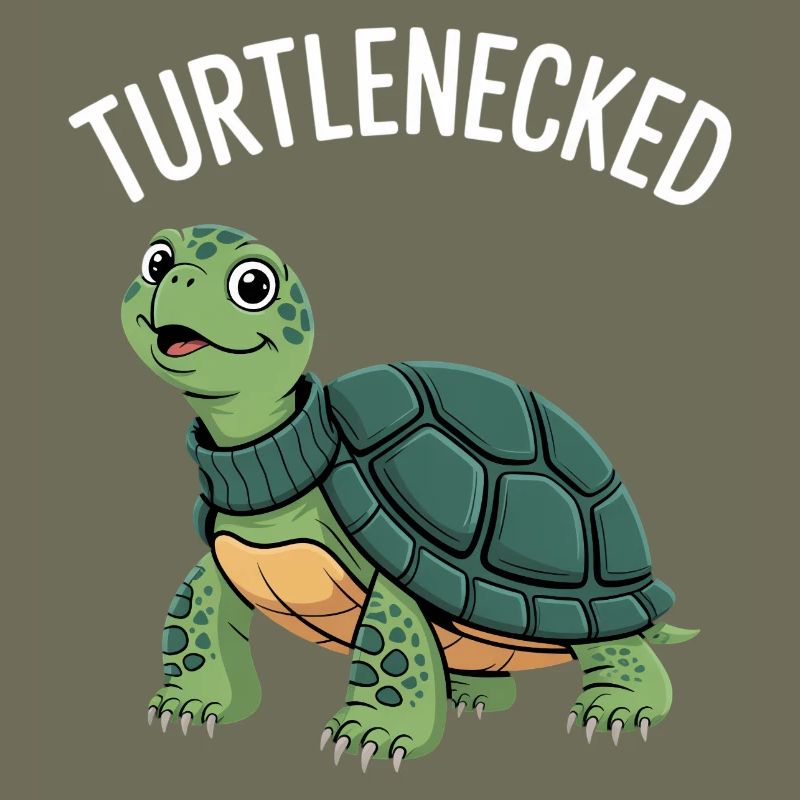 Turtlenecked Turtle Pun Humor
