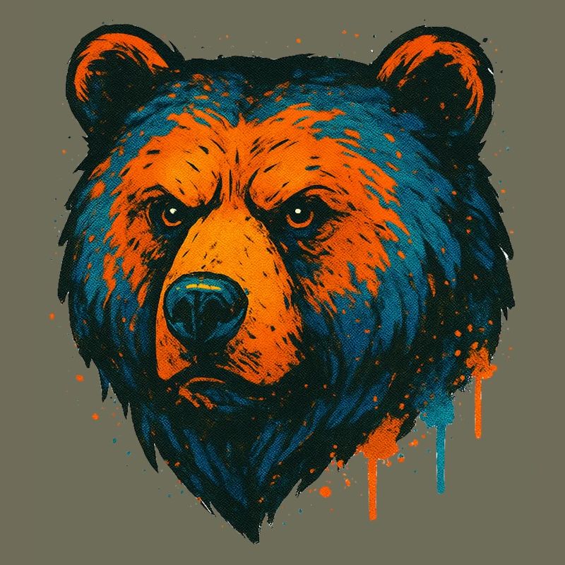 Neonbär Pop Art