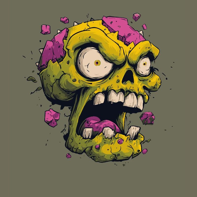 Explodierender Schädel – Comic Horror Motiv