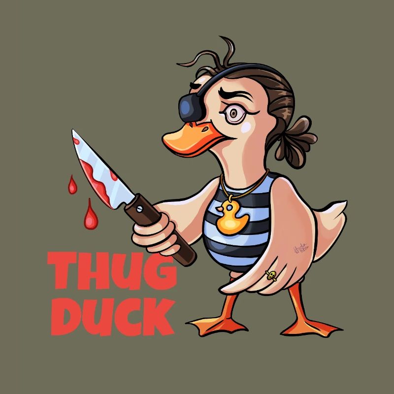 Thug Duck hält ein Messer-Meme