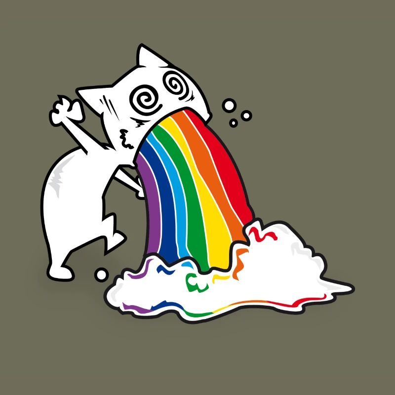 Regenbogenkotze Katze