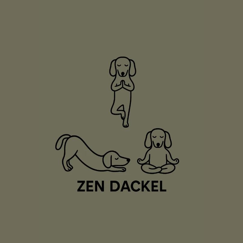 Teckel Teckel Yoga Line Art Mignon Mignon Zen Pose