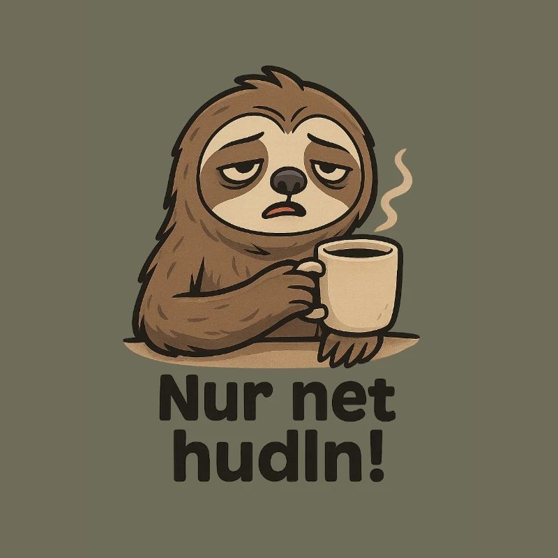 Sloth drinks coffee