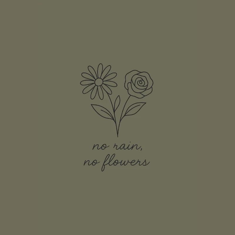 Pas de pluie, pas de fleurs - Dessin à la main, minimalisme