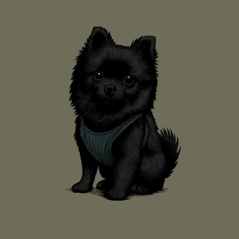 Schwarzer Spitz Hund mit Süssenblick