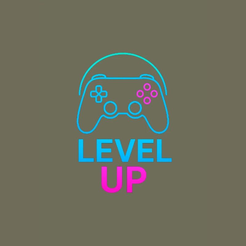 Level Up Neon Controller Graphics