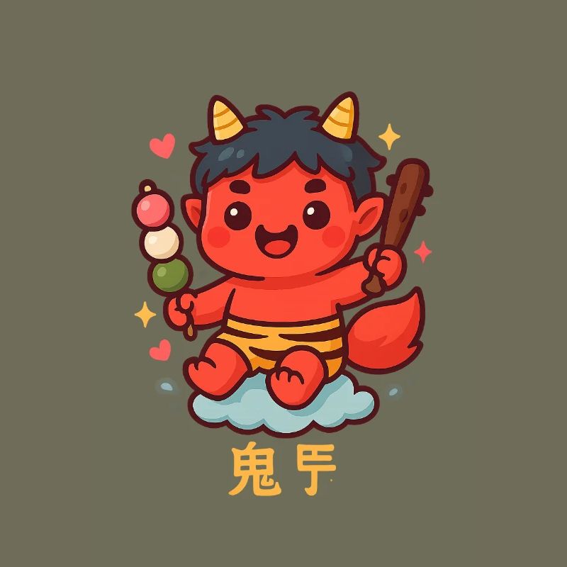 Oni doux avec dango et bâton