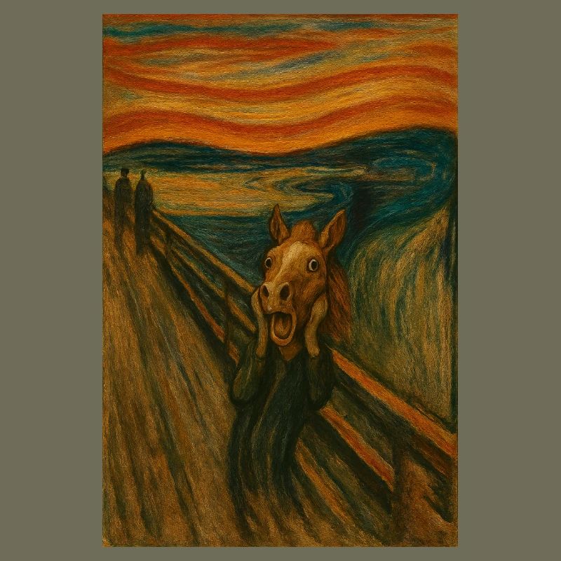 Cheval dans le pont de style Scream