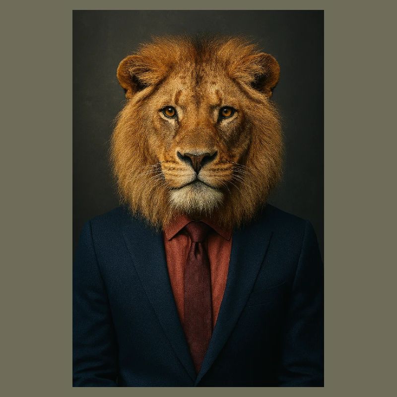 Lion in a suit