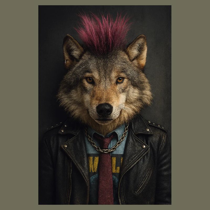 Blouson en cuir Wolf’s Punk Mohawk