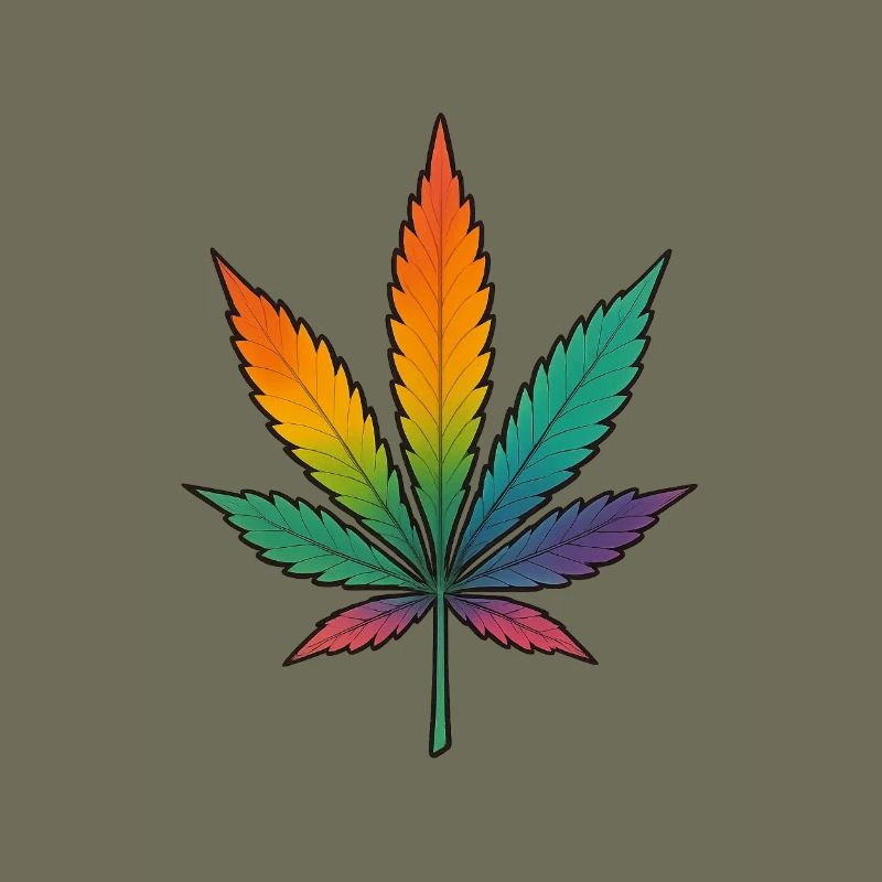 Conception de feuille de cannabis arc-en-ciel
