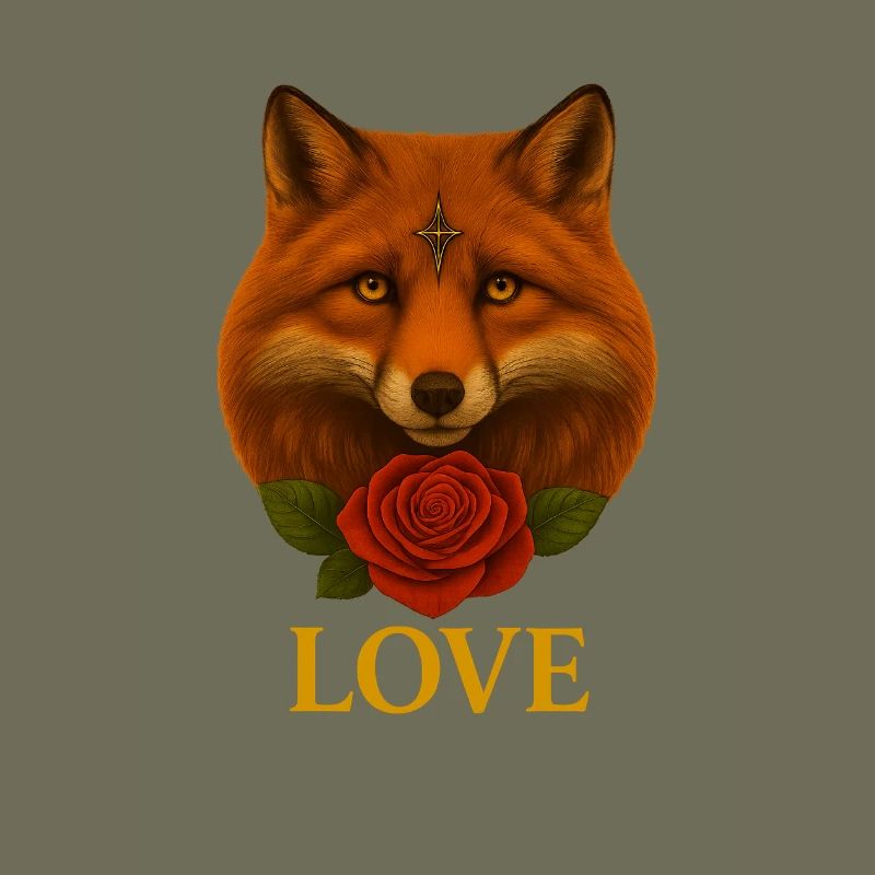 Fuchs mit Rose - Liebe