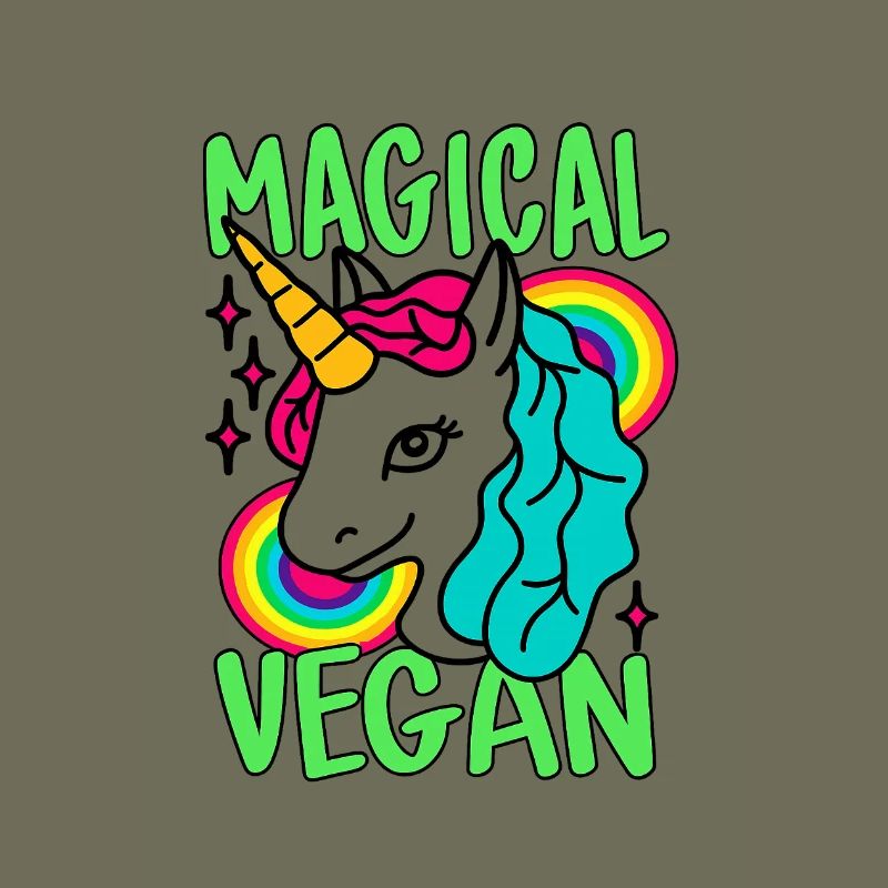 Magisches Go Vegan-Einhorn