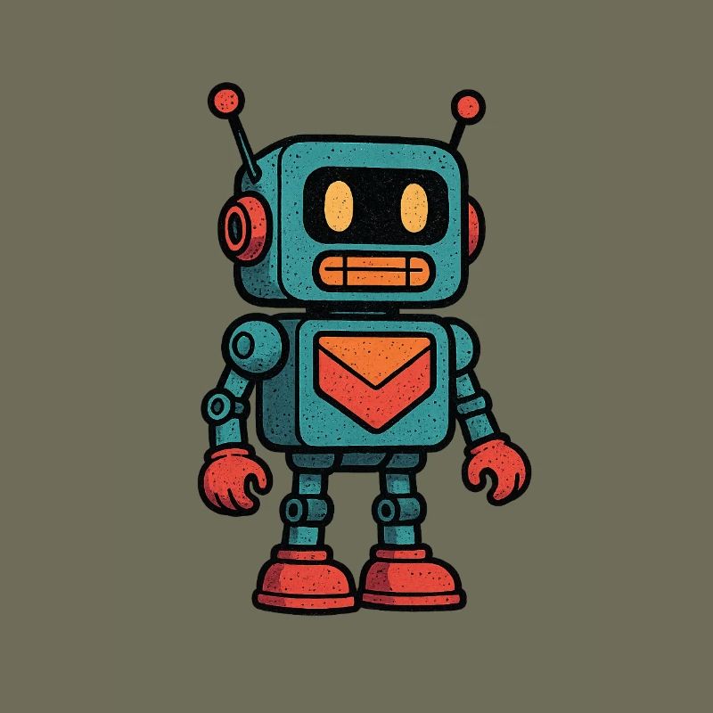 Retro Roboter Briefhalter
