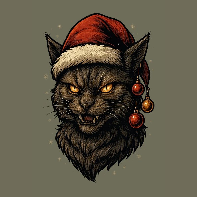 Schwarzer Weihnachtskater
