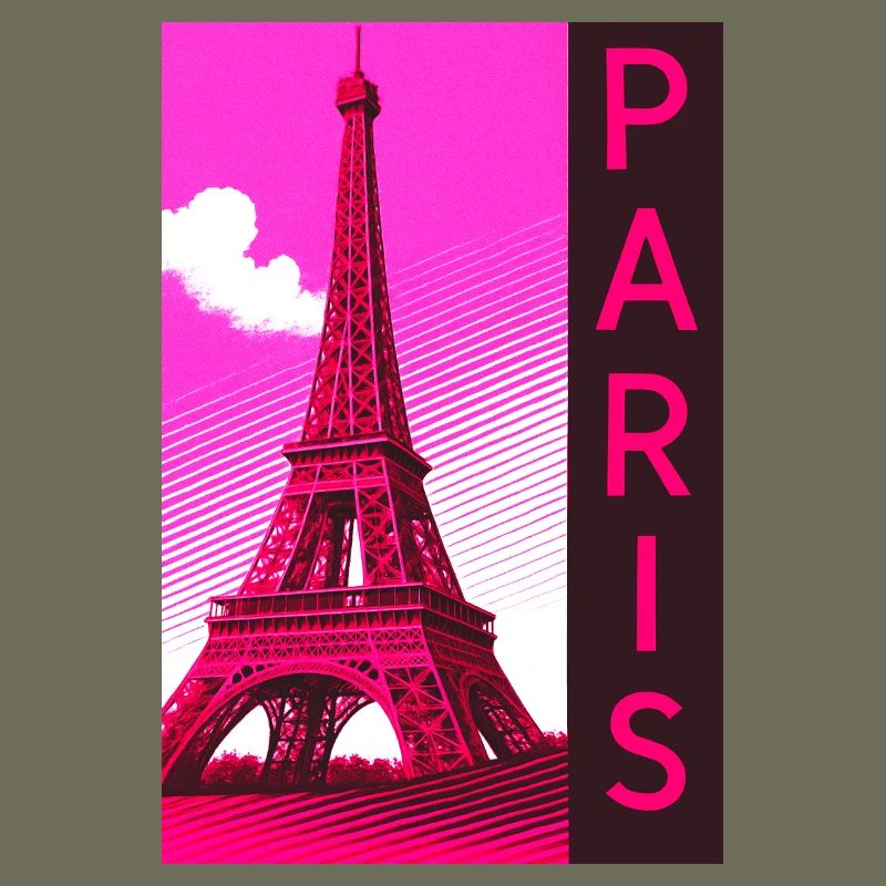 Paris Pink Eiffel Turm Retro