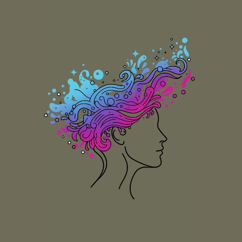 Flux cosmique de pensées – Conception de tête abstraite