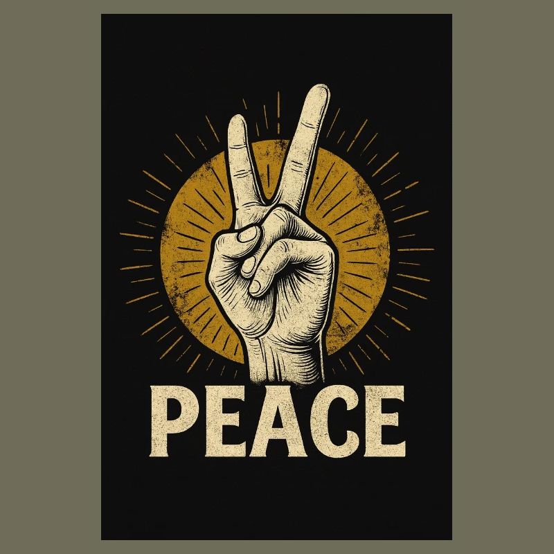 Peace Hand Retro Design