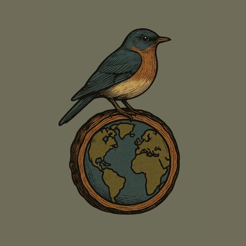Robin auf World Globe