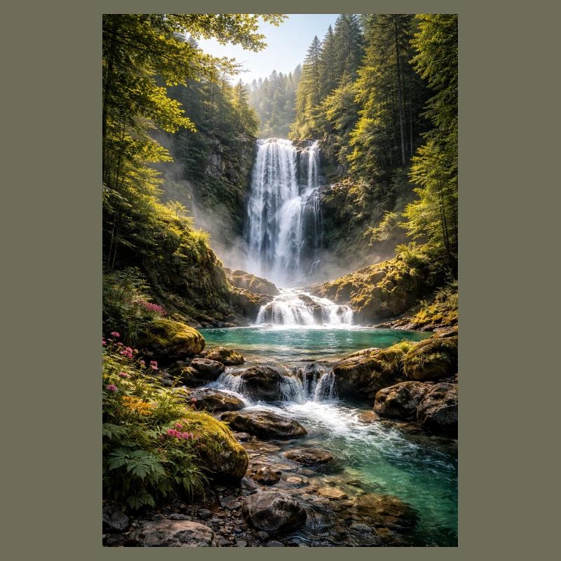 Grünflächen am Wasserfall