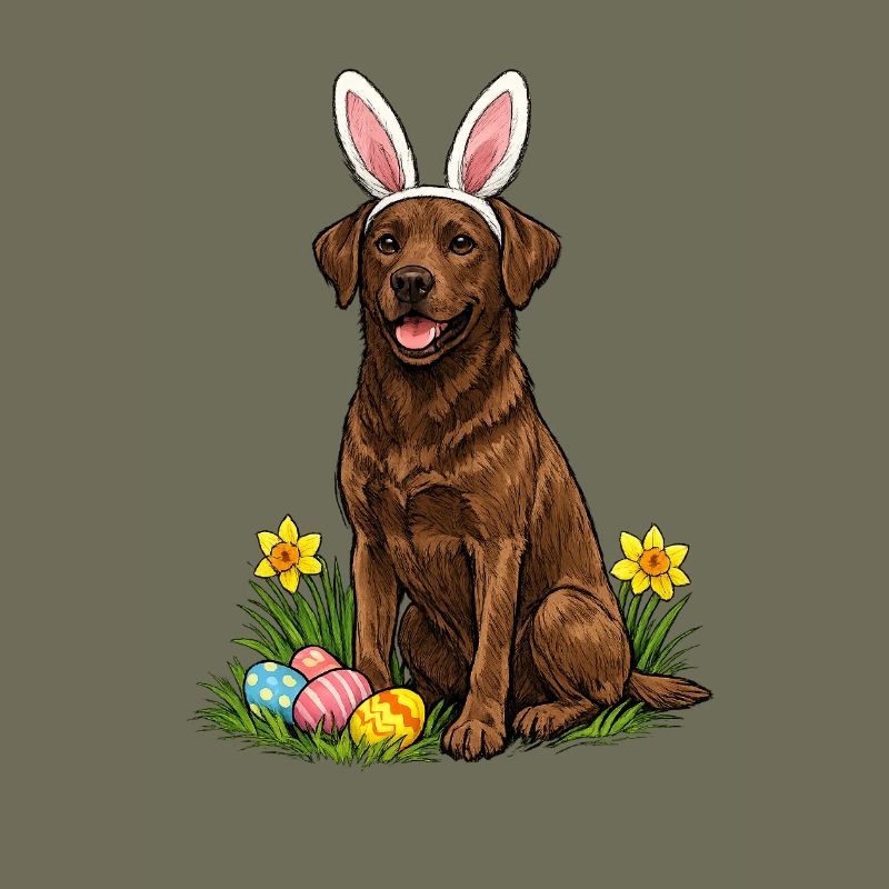 Easter Labrador with Bunny Ears