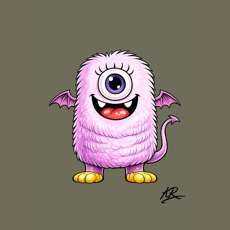 Lilac Winged Single Eye Monster