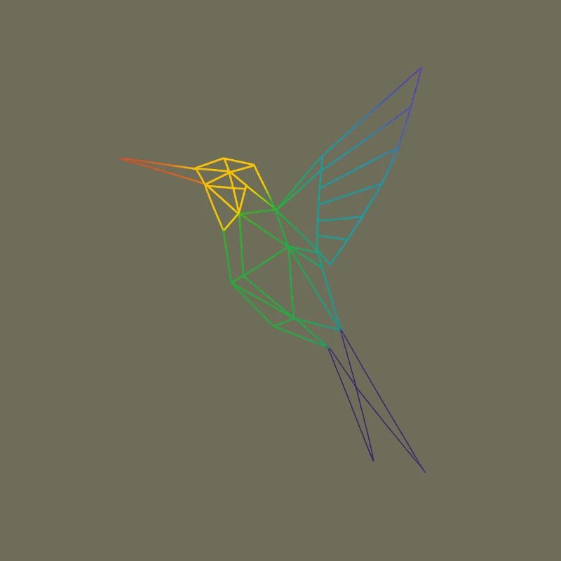 Geometric Rainbow Hummingbird