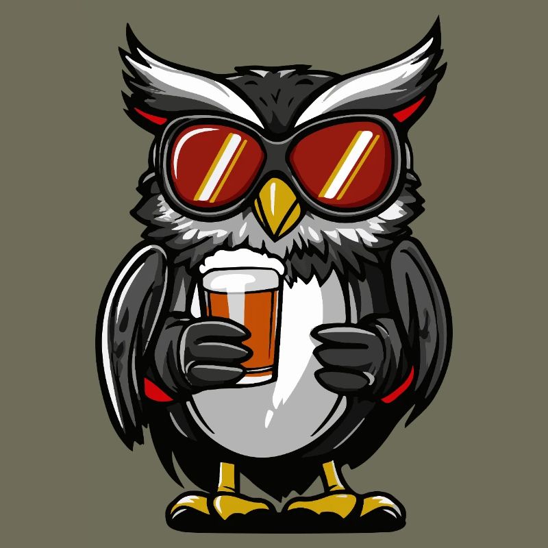 Eule Apres Ski Bier Comic