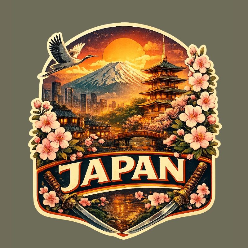 Japan Sunset Lantern Abzeichen