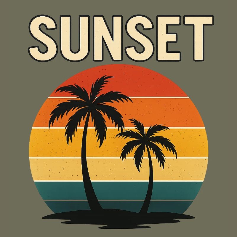 Sunset Palm Retro Glow