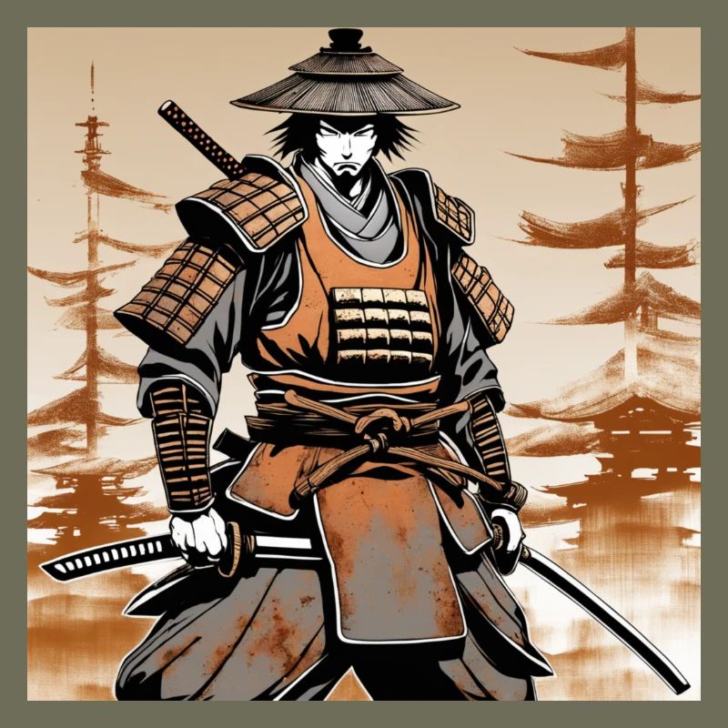 Samurai im Ocker-Rüstungsstil