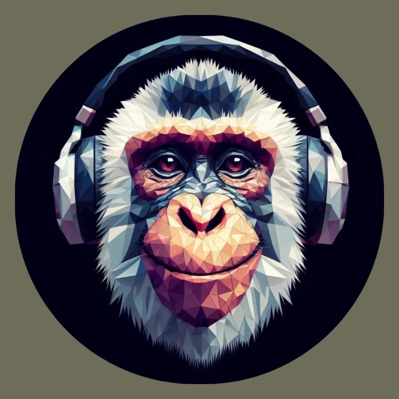 Singe cool avec des écouteurs