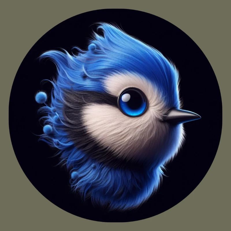 Oiseau bleu dans le style d’animation