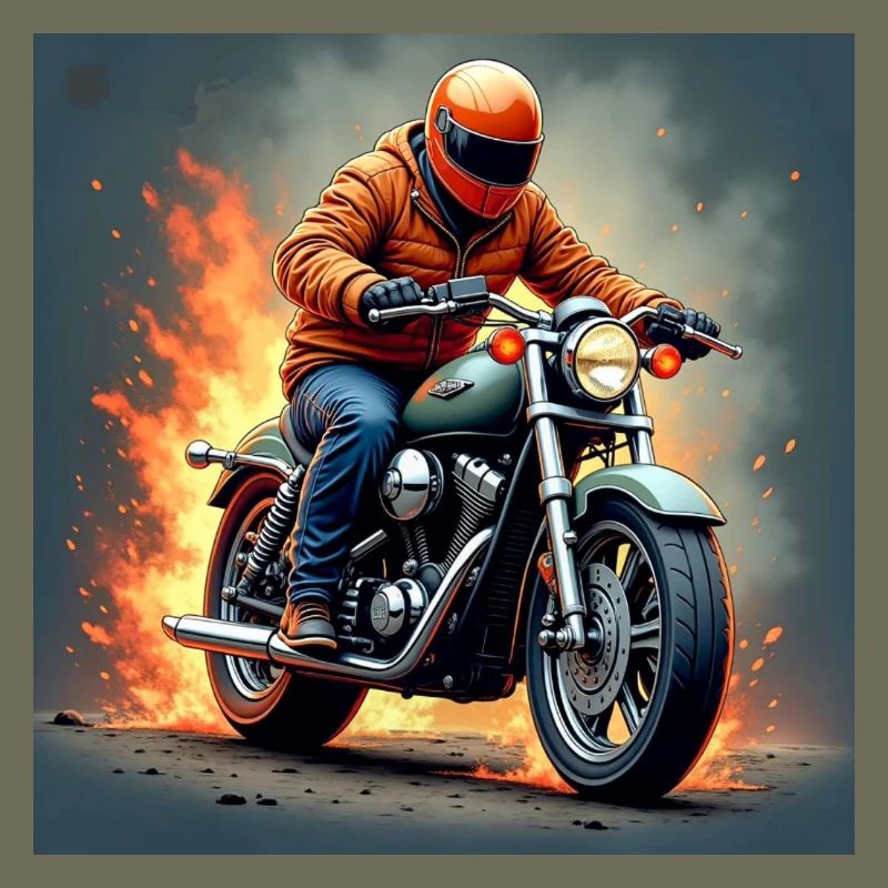 Flammenmotor Motorradheld