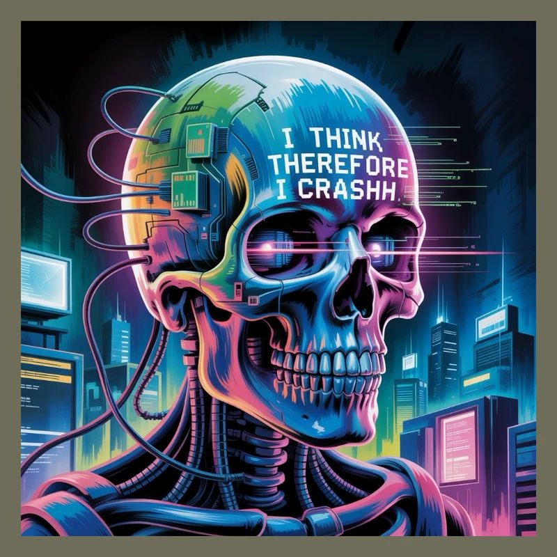 Cyberpunk Skull with Technology Quotes