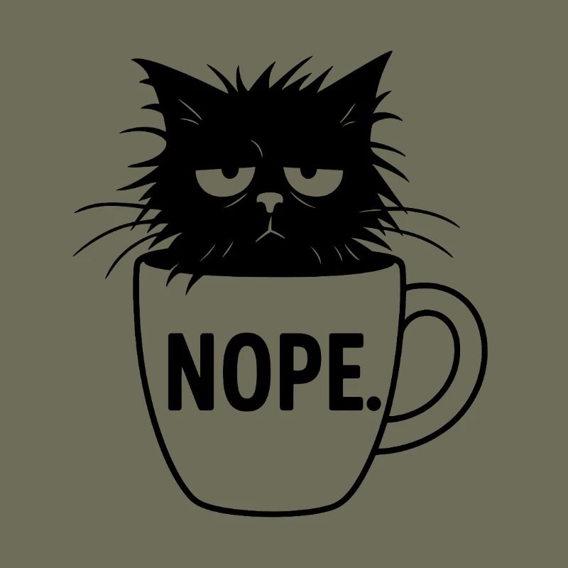 Nope Katze Kaffee Sarkasmus