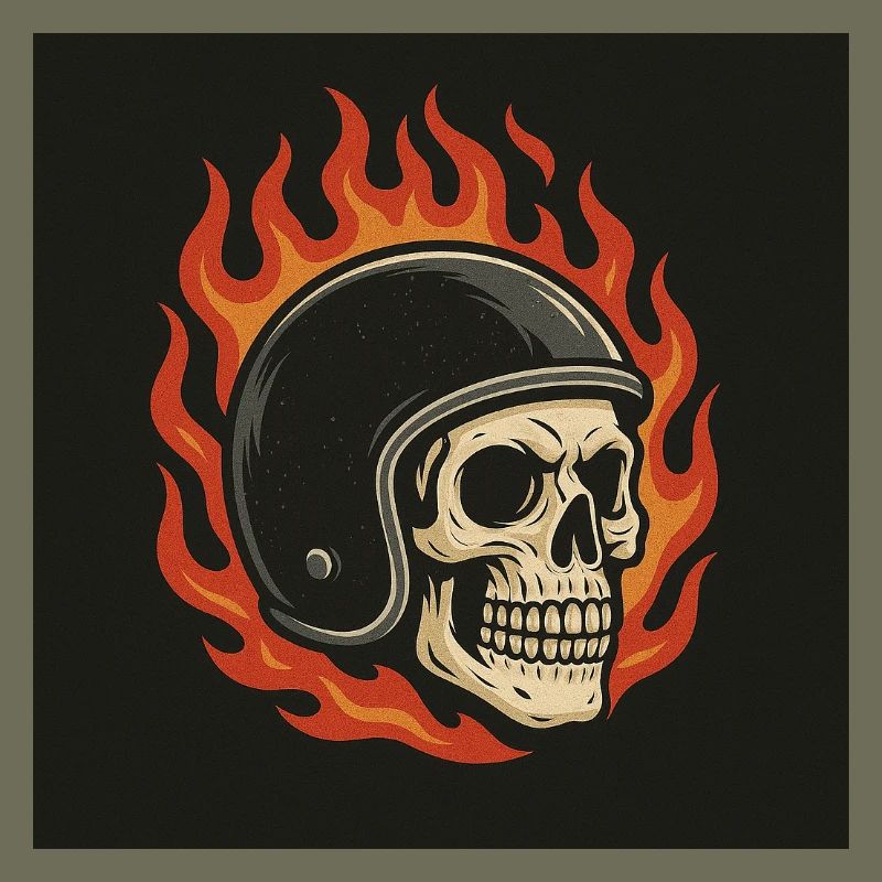 Flame Skull with Helmet