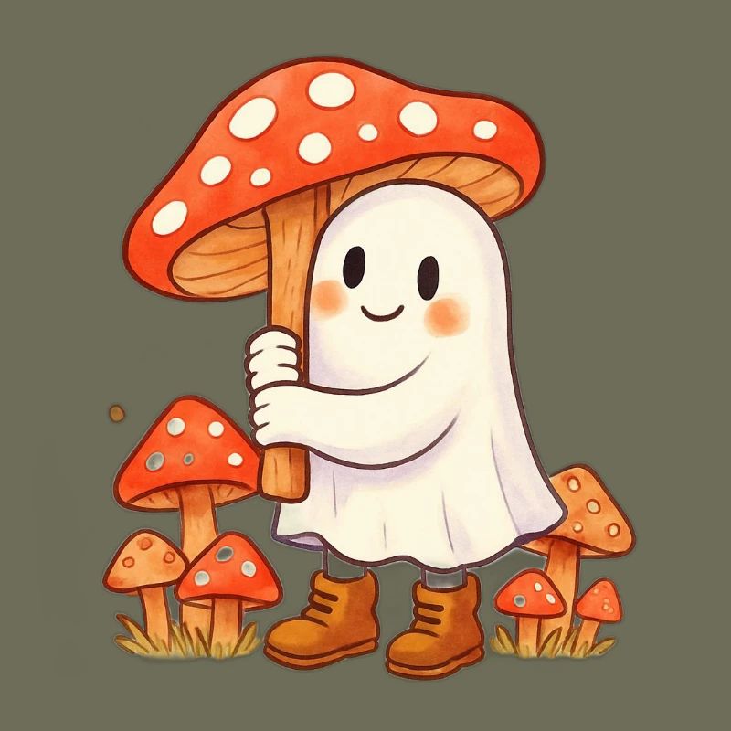 Geist mit Regenschirm - ein Pilz