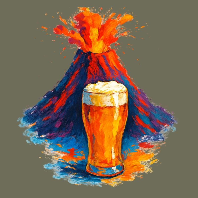 Vulkan Bierkunst Wasserfarben
