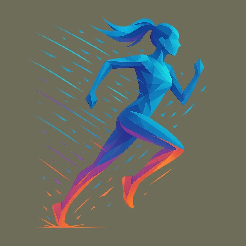 Geometric runner in motion