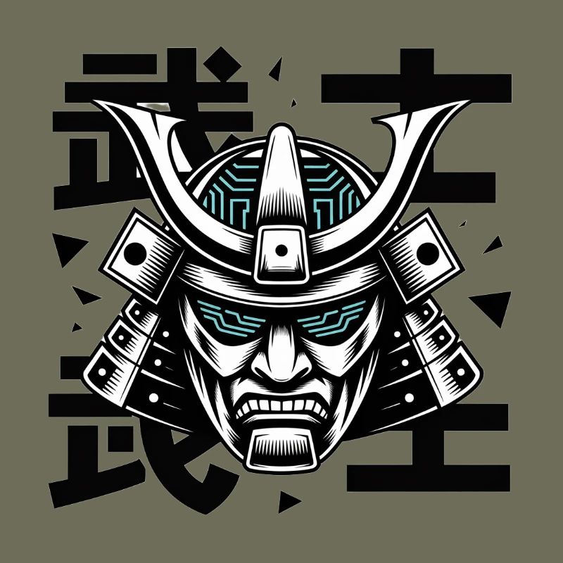 Futurist Samurai Mask Glyph
