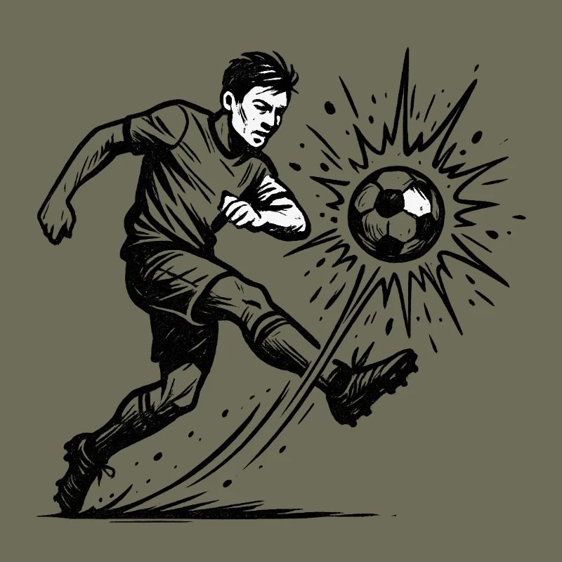 Exploding Soccer Shot Illustration
