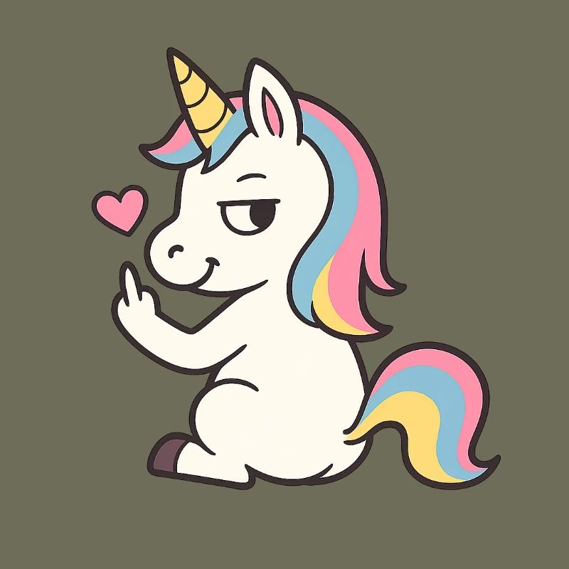 Freches Einhorn mit Herz – Süßes Unicorn Statement